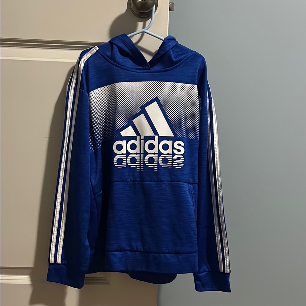 Adidas Blue Youth Hooded Sweatshirt